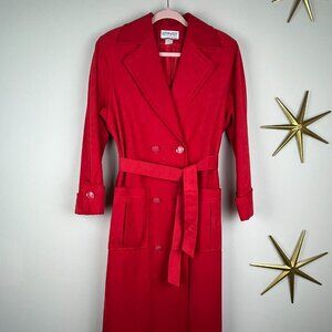 Cherry Red Vintage Ultrasuede Trench Coat